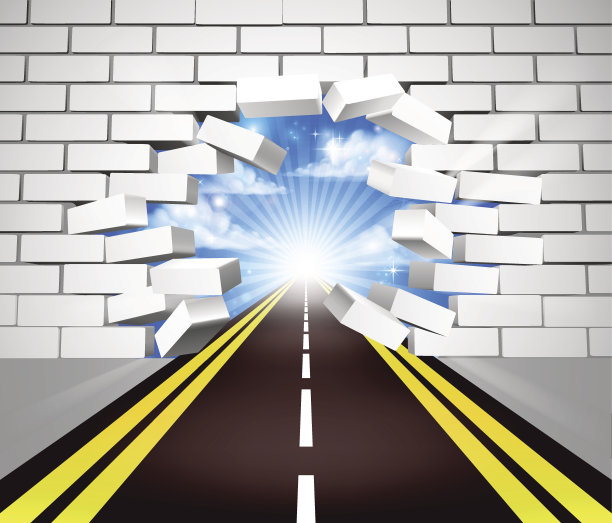 破路墙概念图片下载