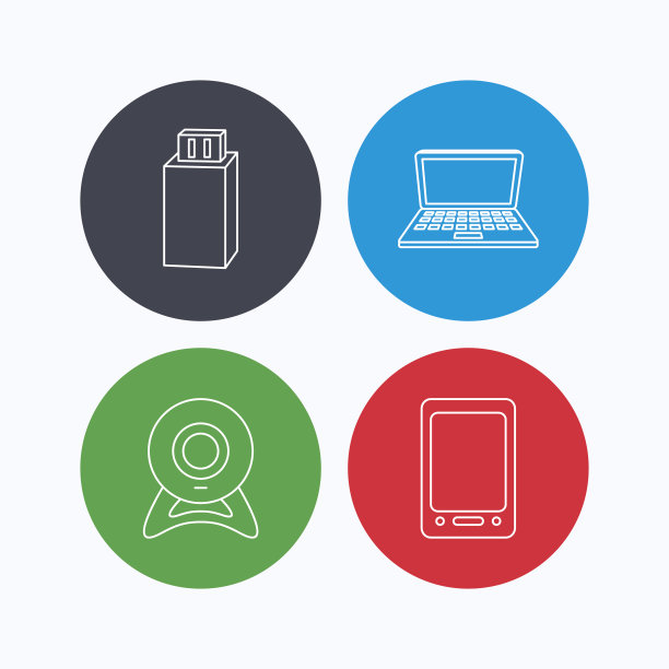 网络摄像头，USB闪存和笔记本电脑。图片下载