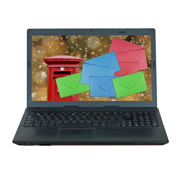 圣诞邮件,邮件。英国的信箱。孤立在白色的。图片下载