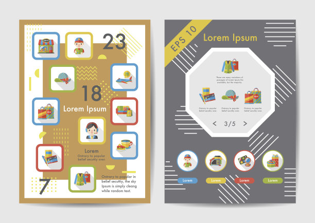 购物图标设置与长影子，eps10图片下载