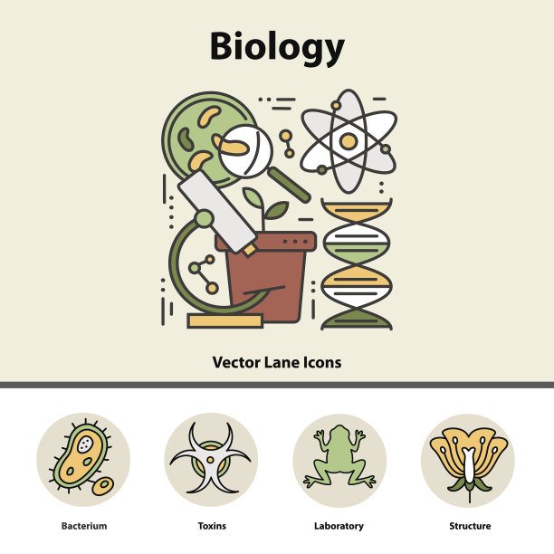 现代色彩细线概念的生物学。图片下载