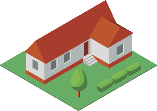 简单私人住宅的等距图图片下载