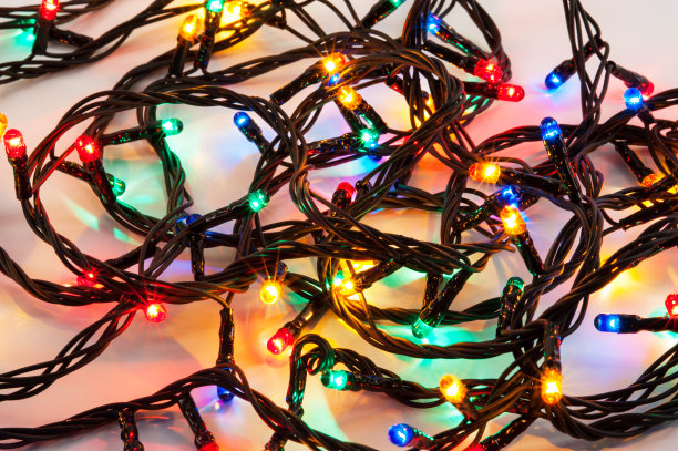 背景的彩色圣诞灯图片下载