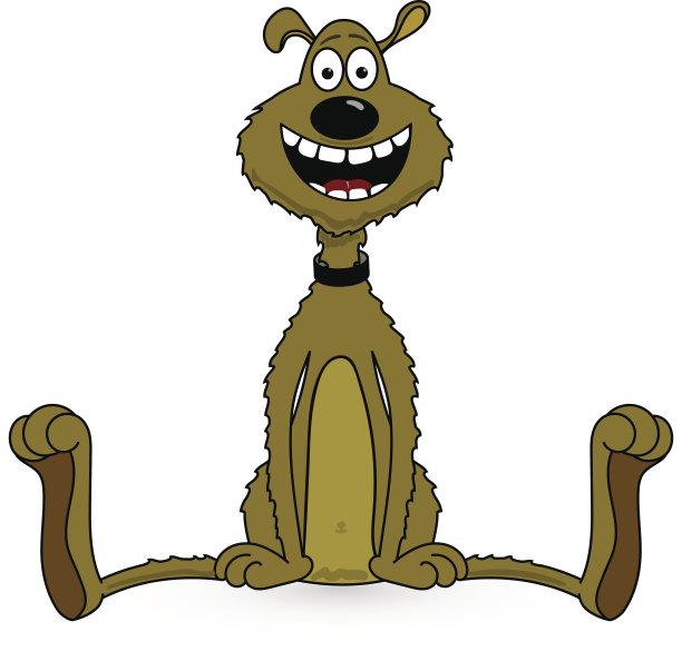 Vector快乐的狗坐在白色图片下载