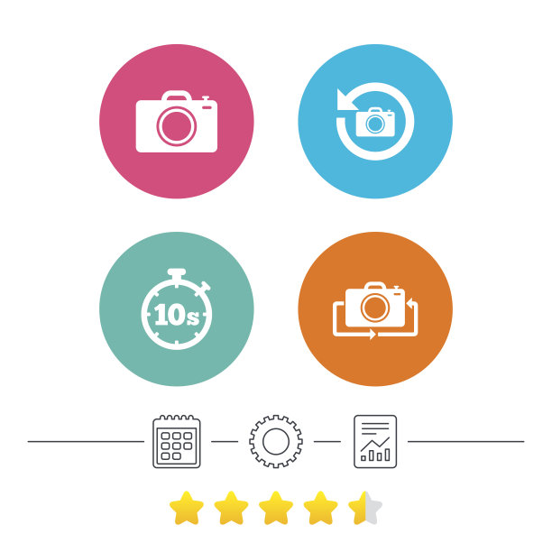 照片的相机图标。翻转或刷新标志。图片下载