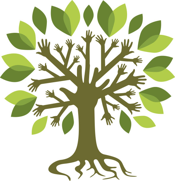 绿色的手树图片下载