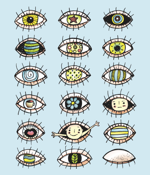 眼睛草图手绘涂鸦收集图片下载