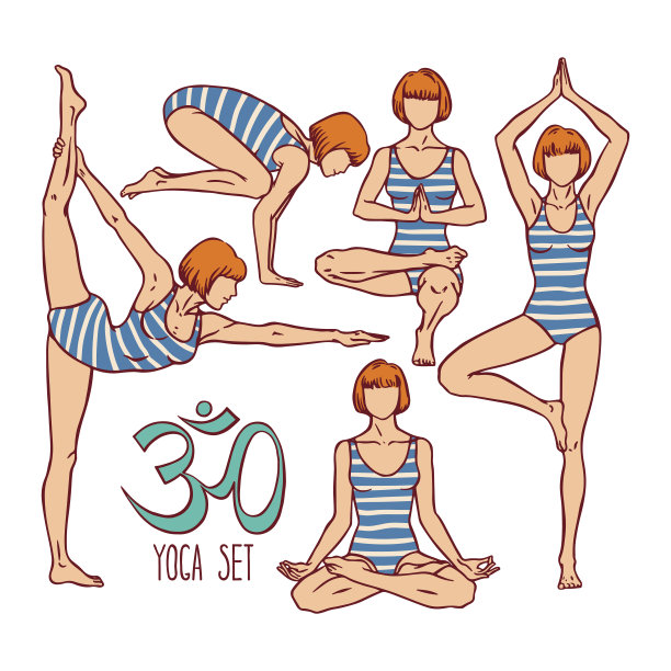 瑜伽姿势的集合图片下载