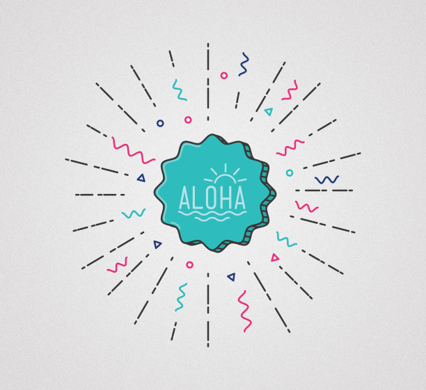 阿罗哈平插图。夏威夷热带异国图形横幅图片下载