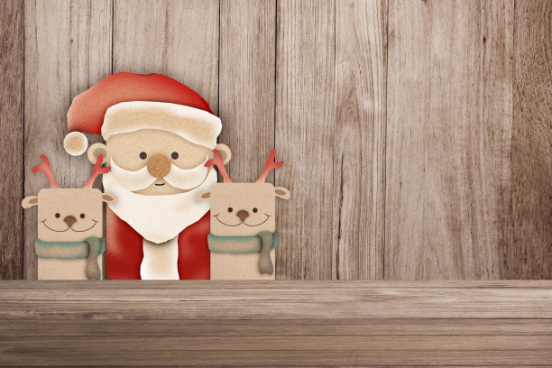 圣诞老人与装饰圣诞贺卡图片下载