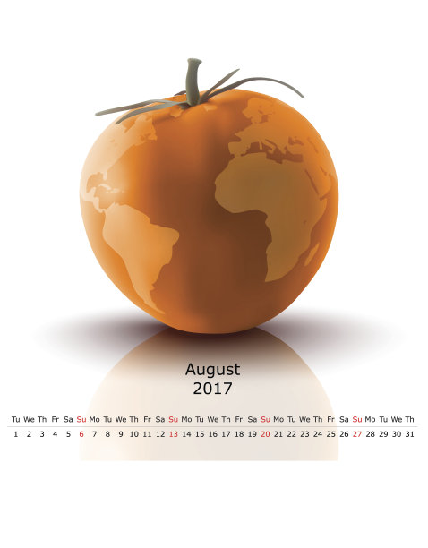 2017年8月番茄日历图片下载