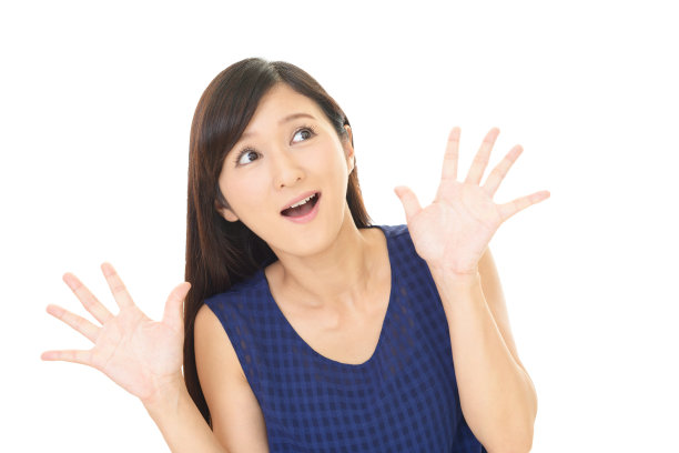 惊讶的亚洲女人图片下载