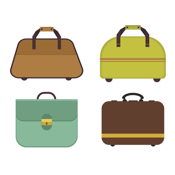 旅行袋向量集。图片下载