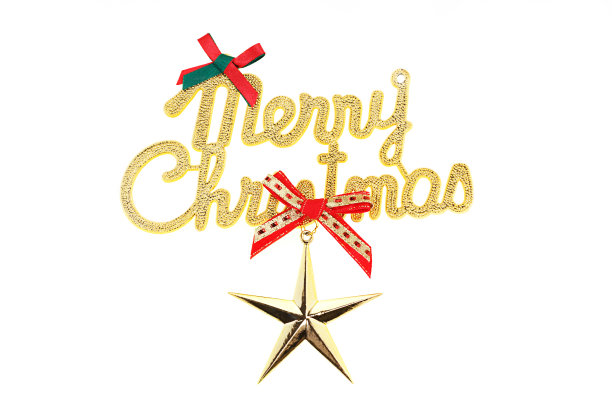 圣诞快乐文字白色背景，装饰配件图片下载