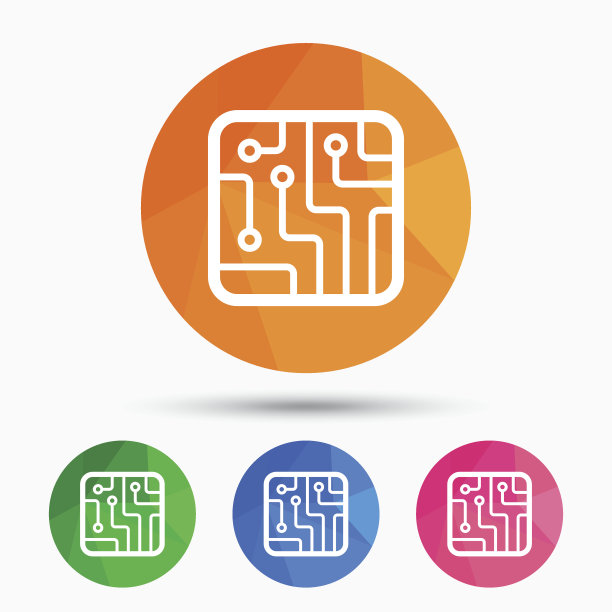 电路板标志图标。技术的象征。图片下载