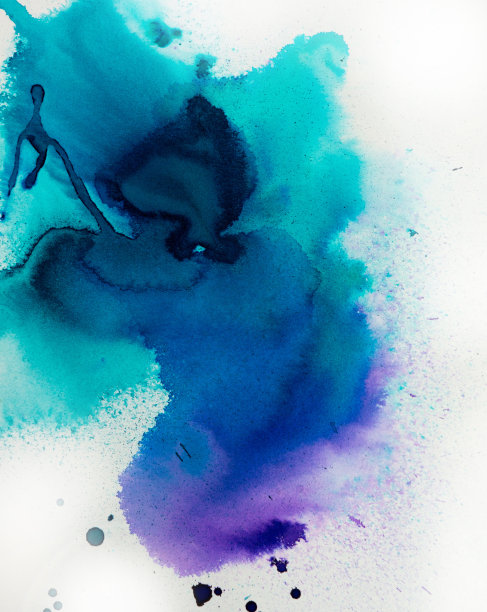 彩色水彩污渍在白色的背景图片下载