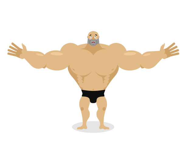 肌肉男高兴地张开双臂拥抱图片下载