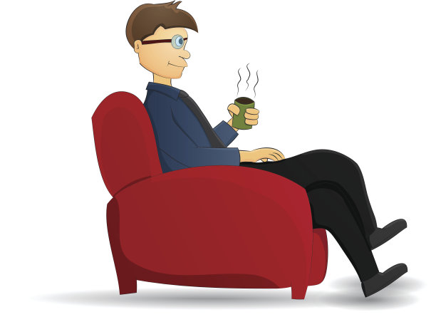 卡通商人喝咖啡图片下载