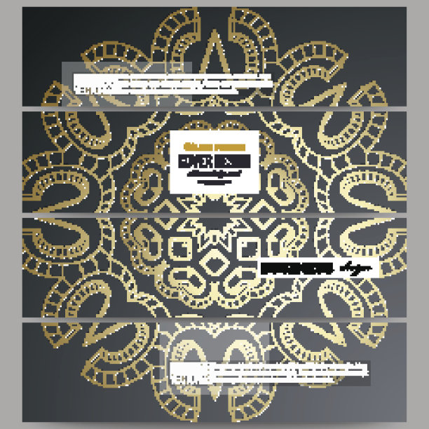 一套现代旗帜。多边形背景与黄金连接点图片下载