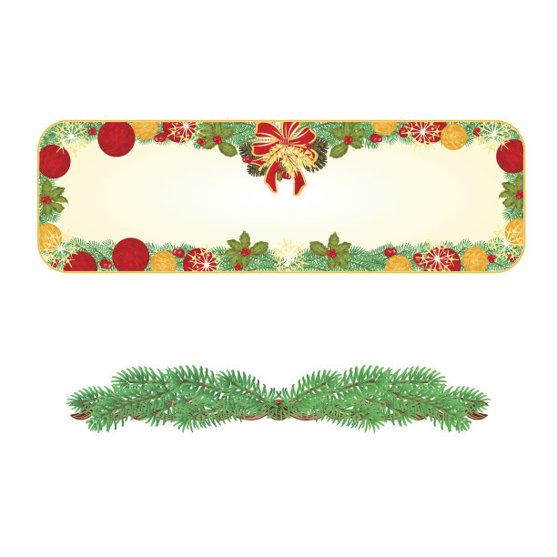 旗帜圣诞节与弓向量图片下载