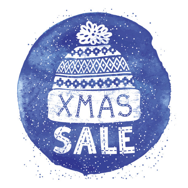 冬季特别横幅或标签与针织羊毛帽图片下载