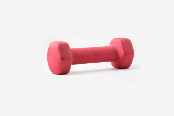 红色哑铃白色背景图片下载