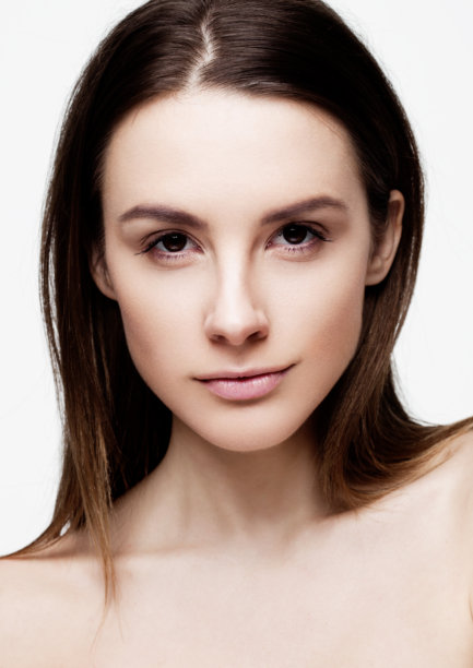 美丽的女人女孩与自然健康的化妆图片下载