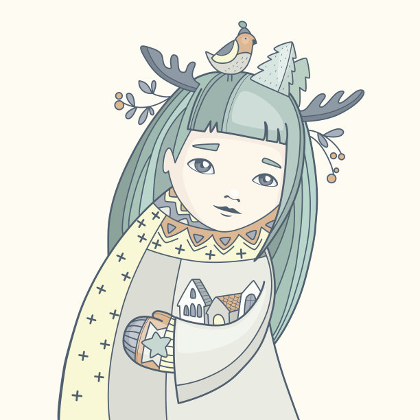 长着小角的仙女图片下载