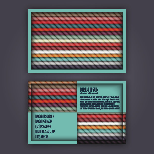 名片模板与3D纸彩色线条图片下载