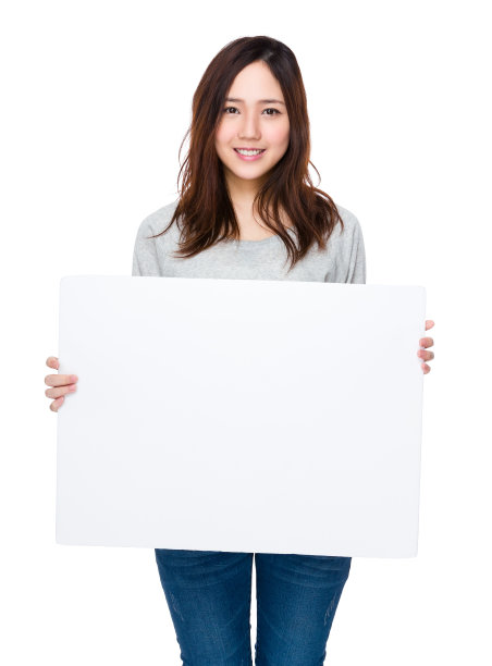 举着空白牌子的女人图片下载