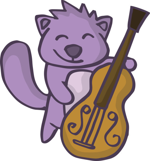 海狸卡通吉他有趣的设计图片下载