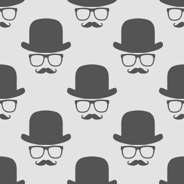 复古潮人符号无缝图案图片下载