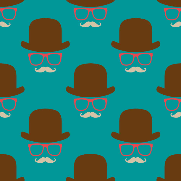 复古潮人符号无缝图案图片下载