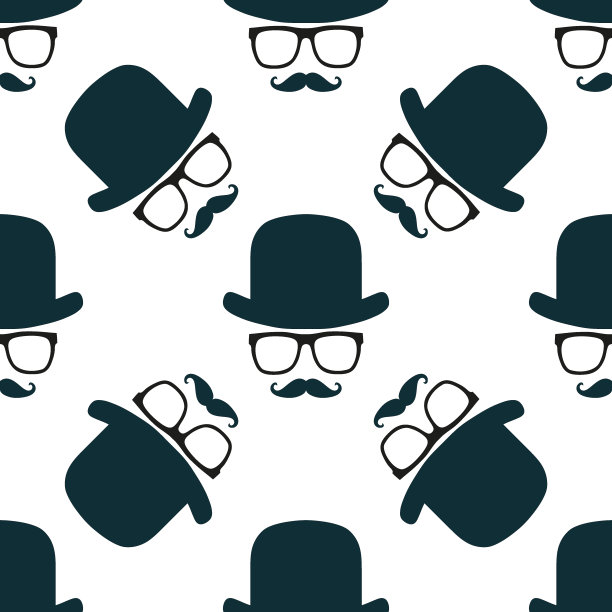 复古潮人符号无缝图案图片下载