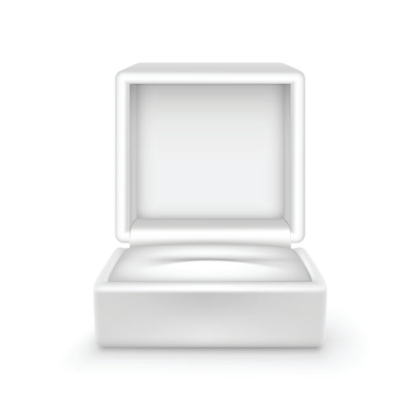 矢量空白色天鹅绒打开礼物首饰盒图片下载