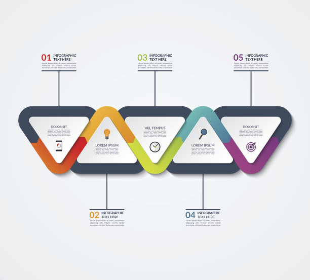 信息图形模板的三角元素图片下载