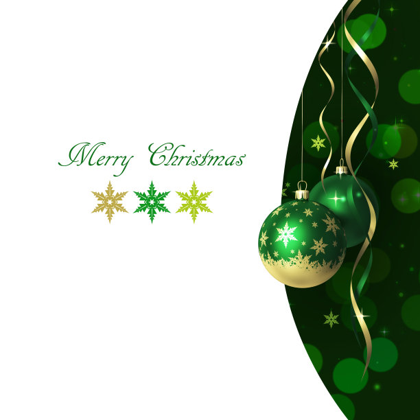 圣诞和新年贺卡与圣诞球图片下载