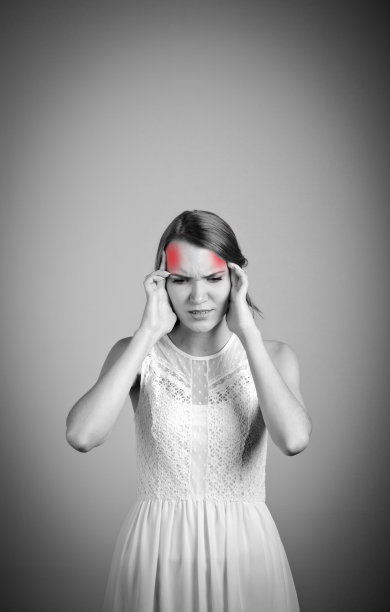 头痛和症状概念。图片下载