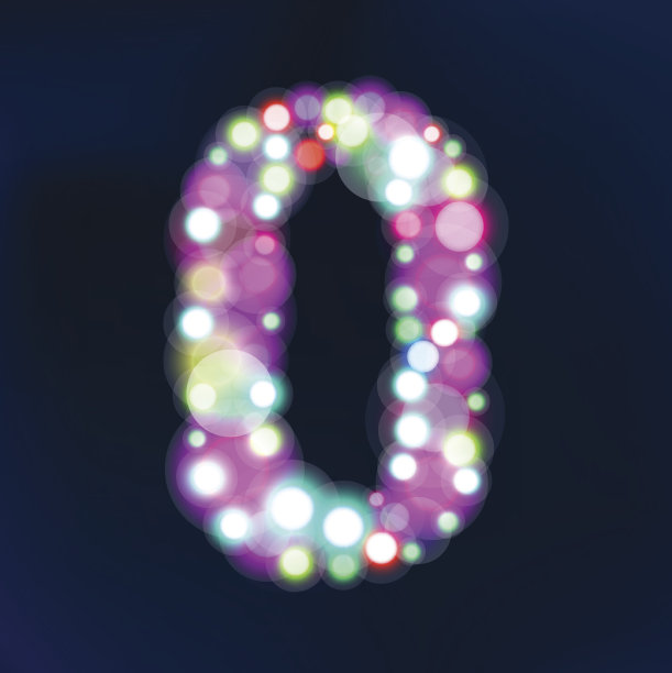 来自散景灯的数字。图片下载