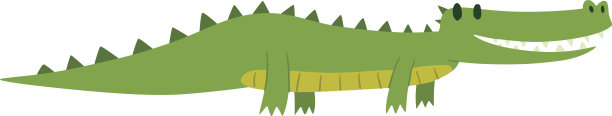 可爱的鳄鱼角色向量图片下载