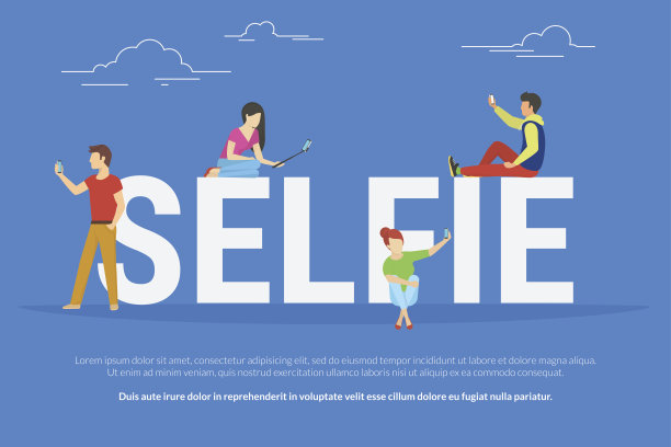 自拍概念插画图片下载