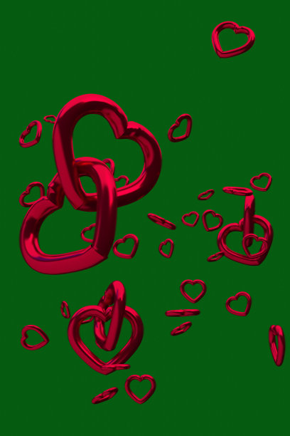 无数的盘旋，光泽，红心图片下载