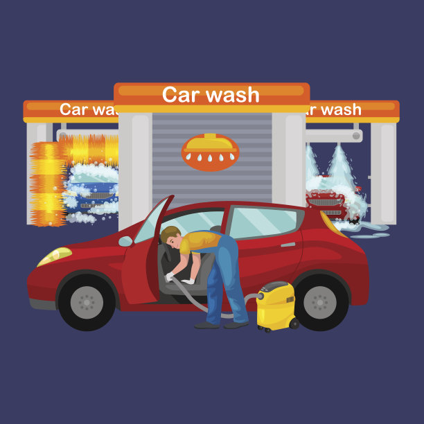 洗车服务，用水和肥皂自动清洗图片下载