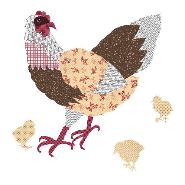 手绘母鸡和鸡图片下载