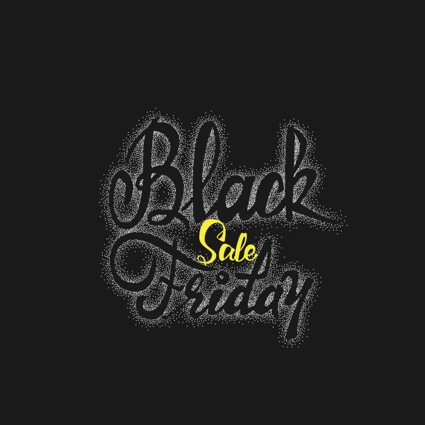 黑色星期五的网点销售-贴纸、徽章、书法都有写图片下载