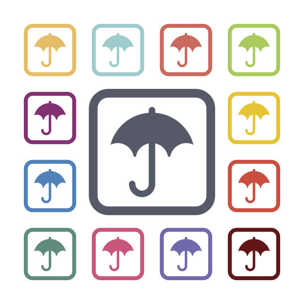 平伞图标套装图片下载