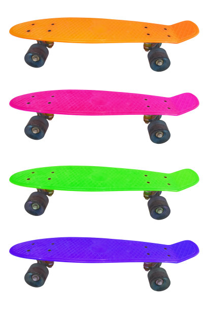 彩色滑板孤立在白色背景图片下载