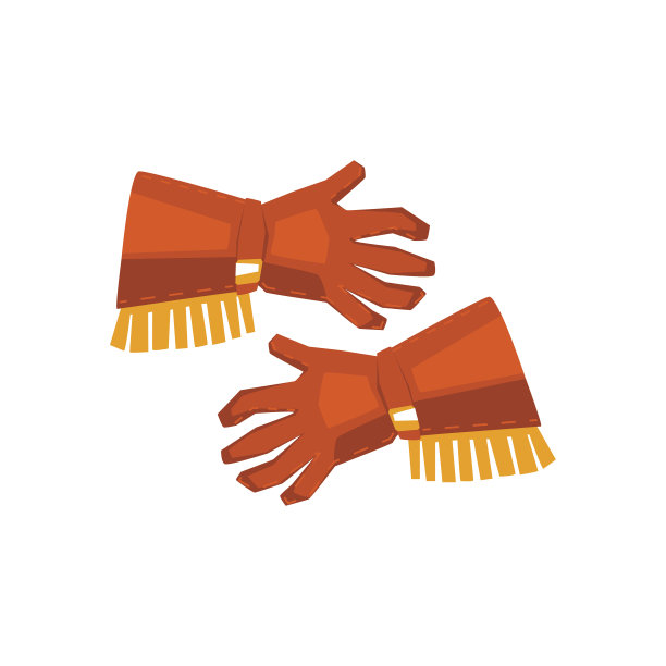 牛仔手套与流苏绘图孤立在白色背景图片下载