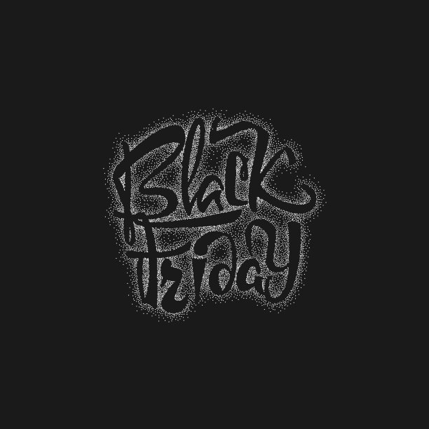 黑色星期五的网点销售-贴纸、徽章、书法都有写图片下载