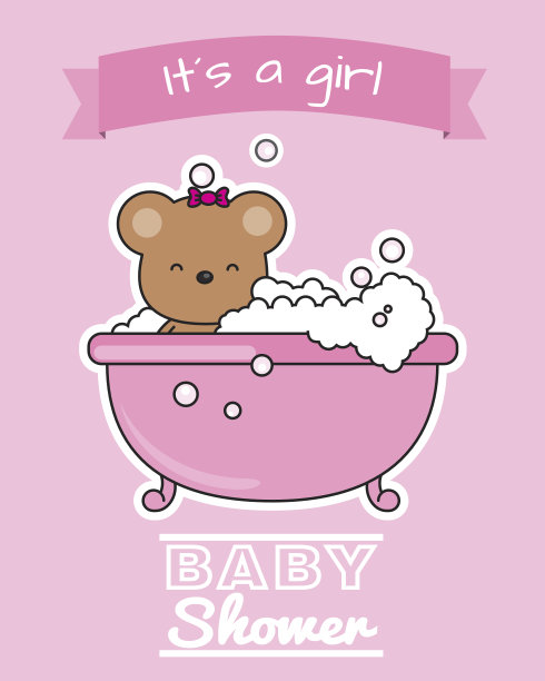 女婴淋浴卡图片下载